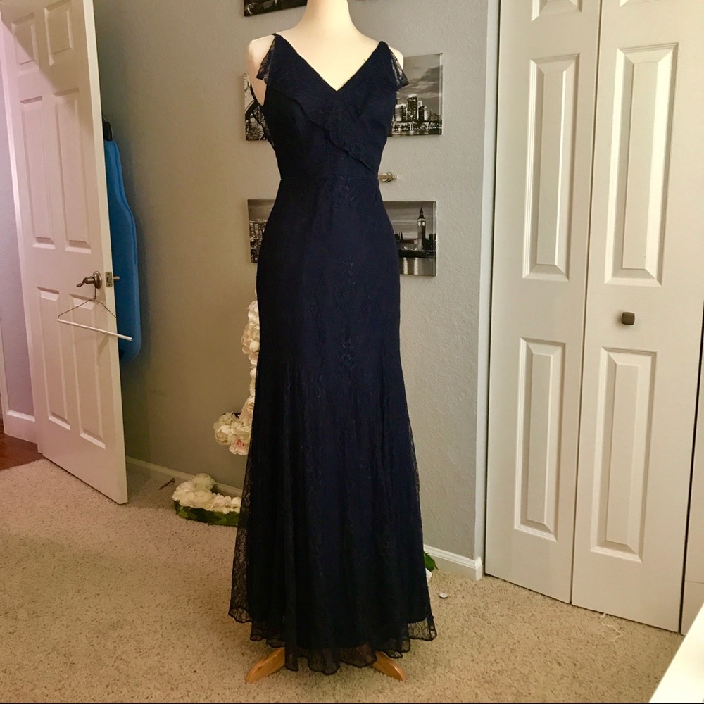Jenny Yoo JY51SP navy blue all over lace